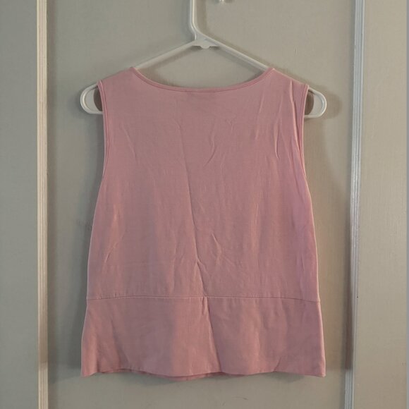 Anne Klein Light Pink Cropped V-Neck Blouse - Picture 2 of 2